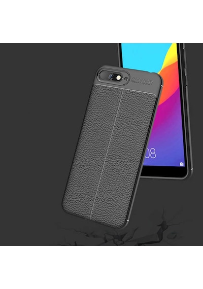 Huawei Y6 2018 Kılıf Deri Tarzı Niss Silikon Case