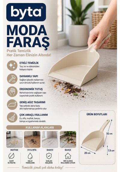 Ergonomik El Faraşı Geniş Hazneli Çok Amaçlı Toz Ve Çöp Toplama Faraşı Mor Siyah Bej 1 Adet Karışık Renk Gönderilir Diğer