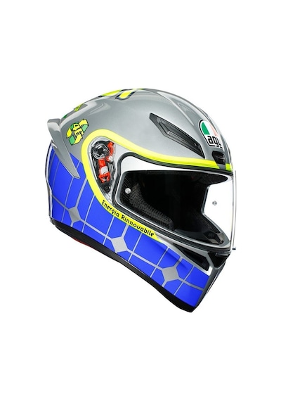 Agv K1 Rossi Mugello 2015 Kapalı Kask Gri Mavi
