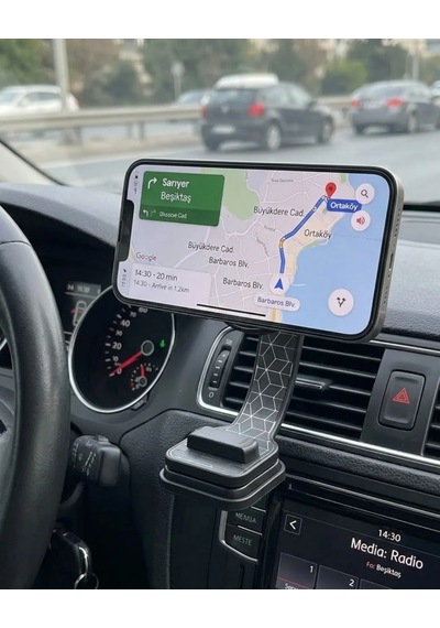 Dashboard Manyetik Telefon Tutucu Ayarlanabilir Telefon Standı Siyah