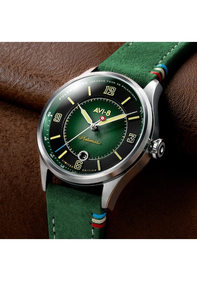 Avı-8 Flyboy Av-4153-01 Lafayette 110th Anniversary Limited Edition Otomatik Erkek Kol Saati Gri