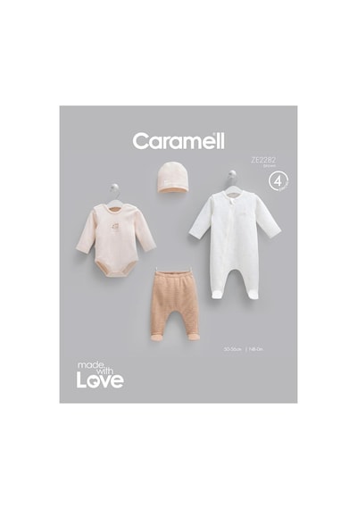 Caramell Pamuk 4lü Tulumlu Mini Travel Set 0-3 Ay 50-56 Cm Kahve Crml.ze2282.kahv