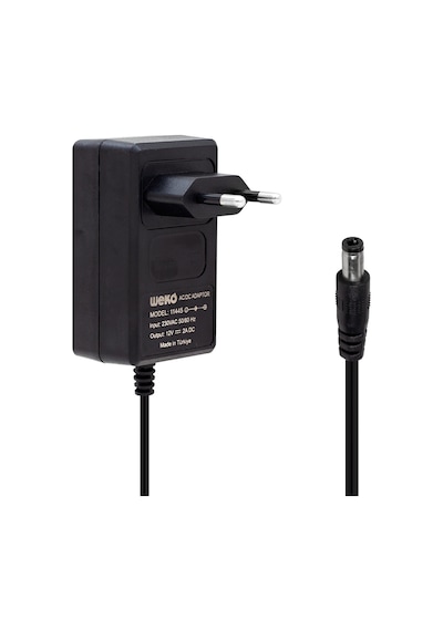 Weko 12 Volt 2 Amper 24 Watt Plastik Kasa Priz Tipi Adaptör 5.5x2.5 Uçlu