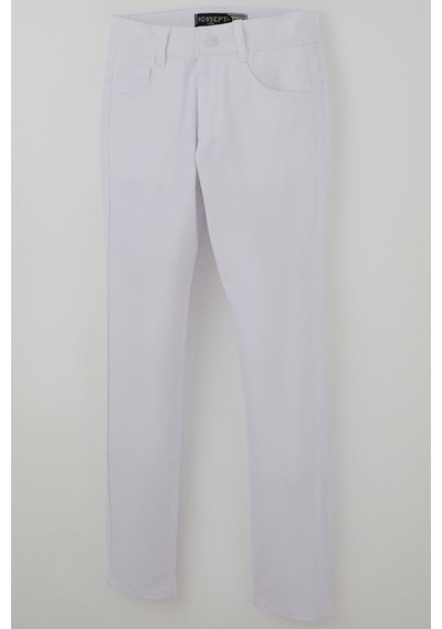 Konsept Erkek Çocuk Gabardin Pantolon Düğmeli Fermuarlı 10-13 Yaş, Beyaz