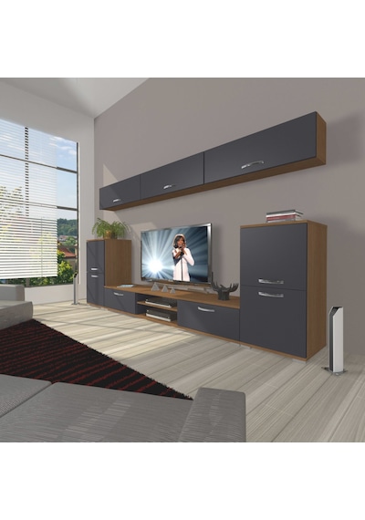 Decoraktiv Eko 9 Mdf Dvd Tv Ünitesi Tv Sehpası Ceviz - Antrasit