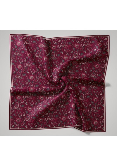 Silk Home İnce Pamuk Soft Eşarp Fuşya-çilek Kırmızısı Desenli Tok Duruşlu 90x90 Çok Renkli