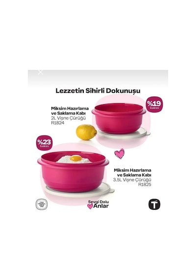 Miksim Gıda Hazırlama Ve Saklama Kabı 2li Kırmızı
