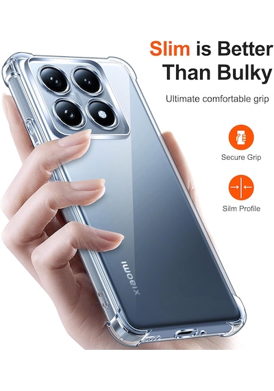 Xiaomi Mi 14t & Mi 14t Pro Uyumlu Köşe Korumalı Şeffaf Silikon