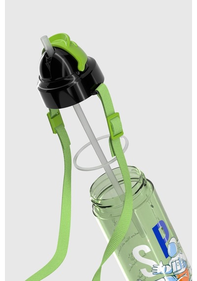 Renga Migo Desenli 630 Ml Askılı Pipetli Tritan Çocuk Matara 912143 Yeşil Yeşil