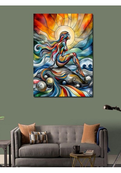 Kanvas Tablo Gün Doğumunda Zenci Melek Çocuk 50cmx70cm