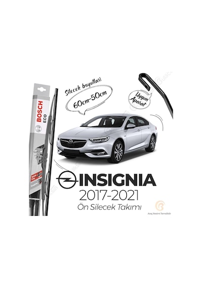 Bosch Eco Ön Silecek Takımı, Opel Insignia 2017-2021 İle Uyumlu