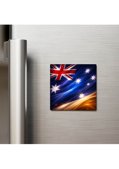 Avustralya Australia Abstract Ülke Bayraklı Buzdolap Magneti - 9x9 Cm