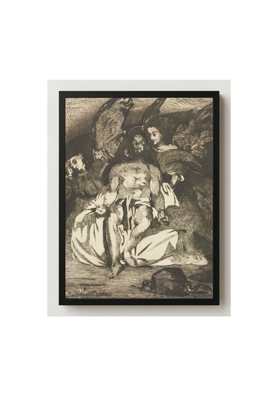 Klasik Sanat Manet Ölü İsa Ve Melekler Çerçevesiz Poster 21x30 Cm A4 Tablo Klasik Sanat Yağlı Boya