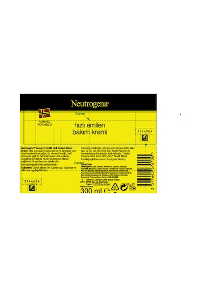 Neutrogena Norveç Hızlı Emilen Bakım Kremi 300 ml