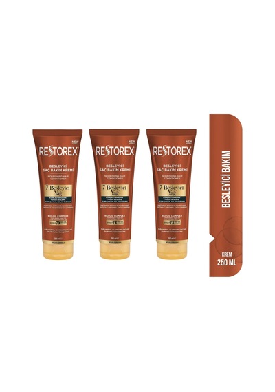 Besleyici Bakım Saç Kremi 3x250 Ml - 7 Besleyici Yağ 3 Adet