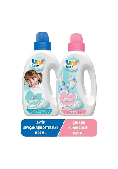 Sıvı Çamaşır Deterjanı Aktif Yumuşatıcı Hassas/hipoalerjenik Karma 2x1500ml