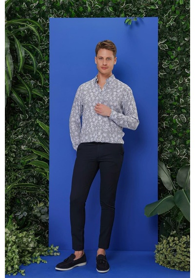 Efor G 1539 Slim Fit Beyaz Klasik Gömlek Beyaz