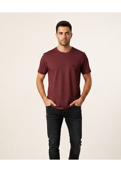 Vigoss Erkek O Yaka Basıc T-shırt 3124-03370 Mürdüm