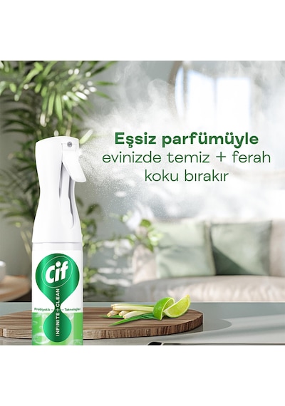 Infinite Clean Doğal Probiyotikli Anti Toz Yedek Şişe İçin Misket Limonu & Limon Otu 280 Ml X2 2'li Set