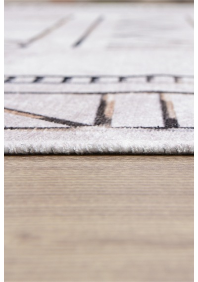 Modern Geometrik Krem Kilim Kaymaz Taban,yıkanabilir,iskandinav Salon&oturma Odası Kilimi Krem Krem
