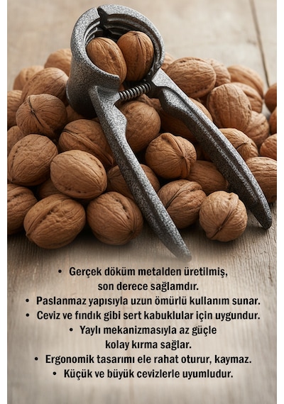 Döküm Ceviz Kıracağı Fındık Ceviz Kırma Aparatı Dayanıklı Mutfak Ceviz Kırıcı