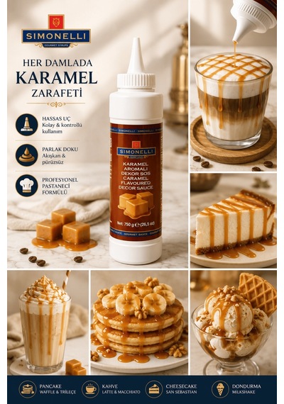 Simonelli Karamel Aromalı Dekor Sos 750 G