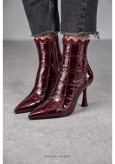 Dabab Shoes Carmen Kadın Bordo Kroko Rugan Sivri Burun Fermuarlı Sıcak Astarlı 7 Cm İnce Topuklu Bot Bootie Dabab Shoes Carmen Kadın Bordo Kroko Rugan Sivri Burun Fermuarlı Sıcak Astarlı 7 Cm İnce Topuklu Bot Bootie