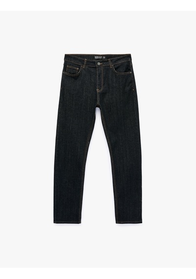 Koton Normal Bel Pamuklu Straight Fit Jean Pantolon - Mark Jean Koyu İndigo 7wam40142nd