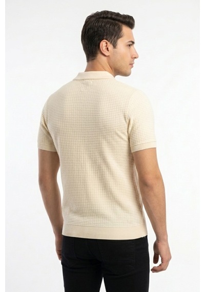 Baglan Erkek Spor Polo Yaka Triko Tişört Bgl-st05371 Ekru
