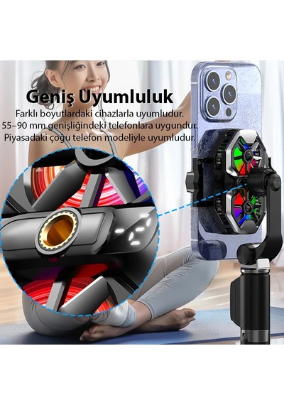 Memo Dl21 Yarı İletken Arka Klipsli Çift Fanlı Soğutma Radyatörü Pubg Oyun Soğutucu Apple Uyumlu iOs Android- 5775