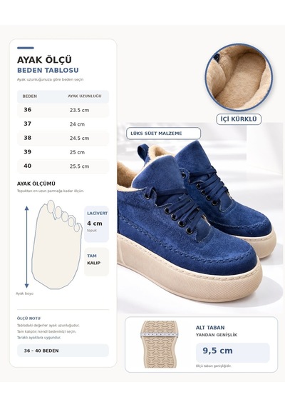 Dabab Shoes Nolen Kadın Lacivert Bağcıklı Lüks Süet İçi Kürklü 4 Cm Kalın Taban Sneaker Spor Ayakkabı Dabab Shoes Nolen Kadın Lacivert Bağcıklı Lüks Süet İçi Kürklü 4 Cm Kalın Taban Sneaker Spor Ayakkabı