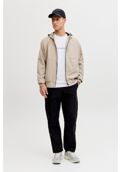 Jack & Jones Jcofusıon Erkek Basic Tişört Bisiklet Yaka, Göğüs Logolu Beyaz