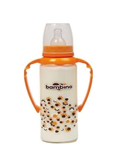 Bambino Kulplu Cam Biberon-Turuncu 125Ml