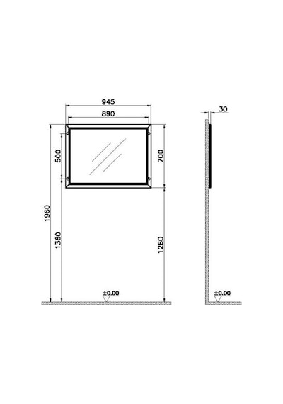 VitrA Valarte Aydınlatmalı Düz Ayna 100 Cm Mat Beyaz 62219 Beyaz VitrA Valarte Aydınlatmalı Düz Ayna 100 Cm Mat Beyaz 62219 Beyaz