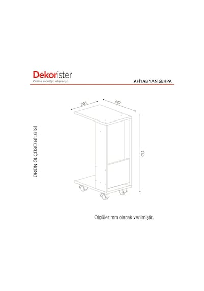 Dekorister Afitab Yan Sehpa Beyaz