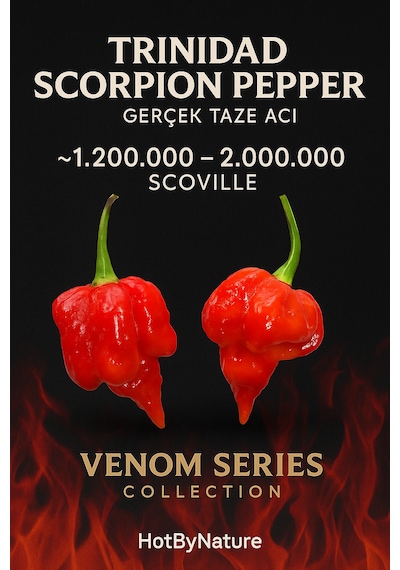 Trinidad Scorpion Pepper / 1,2 2 Milyon Scoville - Gerçek Taze Acı Biber