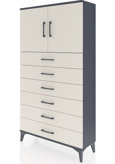 Arges Dolap 2 Raflı 6 Çekmeceli 2 Kapaklı 88x30x163 Antrasit-aytaşı Antrasit Arges Dolap 2 Raflı 6 Çekmeceli 2 Kapaklı 88x30x163 Antrasit-aytaşı Antrasit