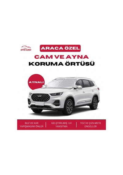 Chery Tiggo 8 Pro Buz Ve Kar Önleyici Aynalı Cam Koruma Örtüsü - 4 Mevsim Güneş Korumalı