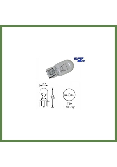 Bezos Super Light T20 Dipsiz Turuncu Park Ampulü Çift Duy Wy21 12v 21w 1 Adet Hb006