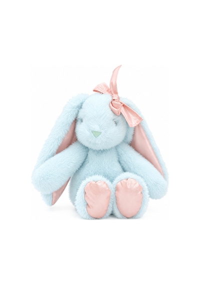 Pembe Fiyonklu Mavi Peluş Tavşan 35 Cm Çok Renkli