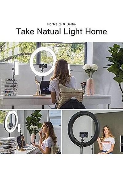 Tr Kuaför Makyaj Çekimleri Selfie Işığı Sürekli 14 İnç Işık 2m Stand