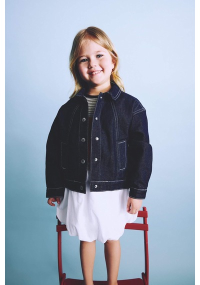 Defacto Polo Yaka Ceket Kız Bebek H2666a526smnm34 Mavi-nm34