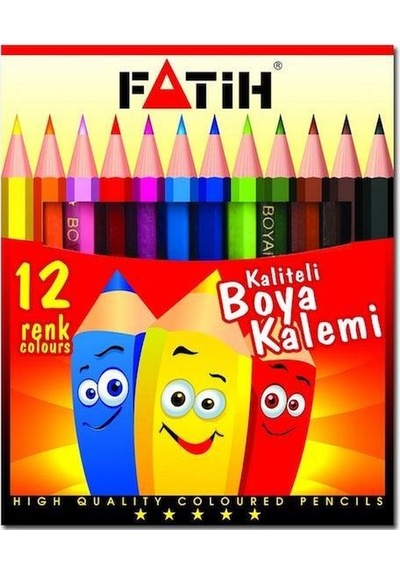 Fatih Kuru Boya 12 Renk Yarım Boy Çok Renkli
