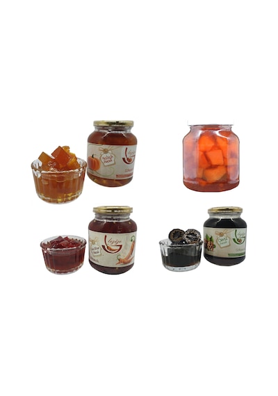 Lezize Kabak Reçeli + Ayva Reçeli + Acıbiber Reçeli + Ceviz Reçeli 4 x 400 G