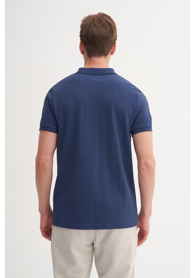 Cazador 46130 Polo Pıke Tshırt Erkek Polo Yaka İndigo Tişört İndigo