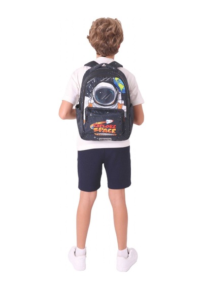 Kaukko Toys Erkek Çocuk 3d Astronot Şekilli İlkokul Ve Günlük Sırt Çantası - Siyah - L5253 Siyah