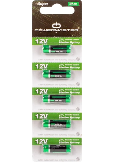 Powermaster Super 27A 12 V Alkalin Pil 5'li