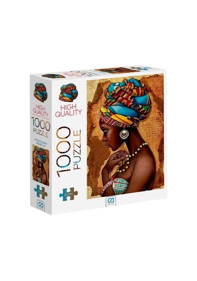 Afrikalı Kadın 1000 Parça 2,2mm Kalınlık 48x68cm Profesyonel Hobi Puzzle Yapboz Serisi