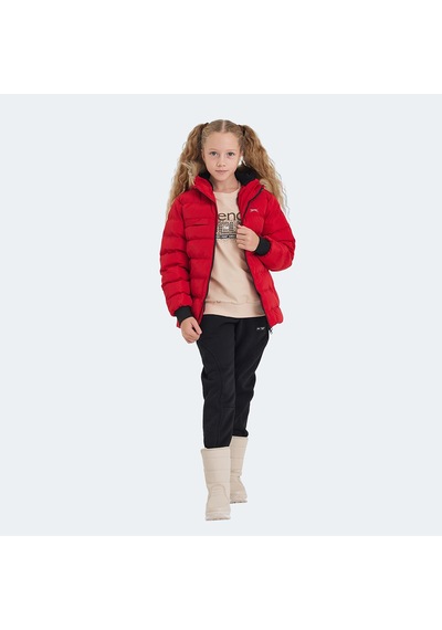 Slazenger CALISTO Çocuk Kapüşonlu Şişme Kırmızı Mont & Kaban