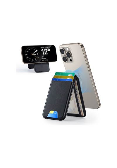 Halolock Vegan Leather Wallet Stand Standlı Cüzdan Siyah